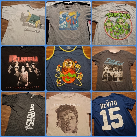 10 T-SHIRT MYSTERY BUNDLE - Bulk Lot Set Random Tees Shirts - Picture 16 of 16